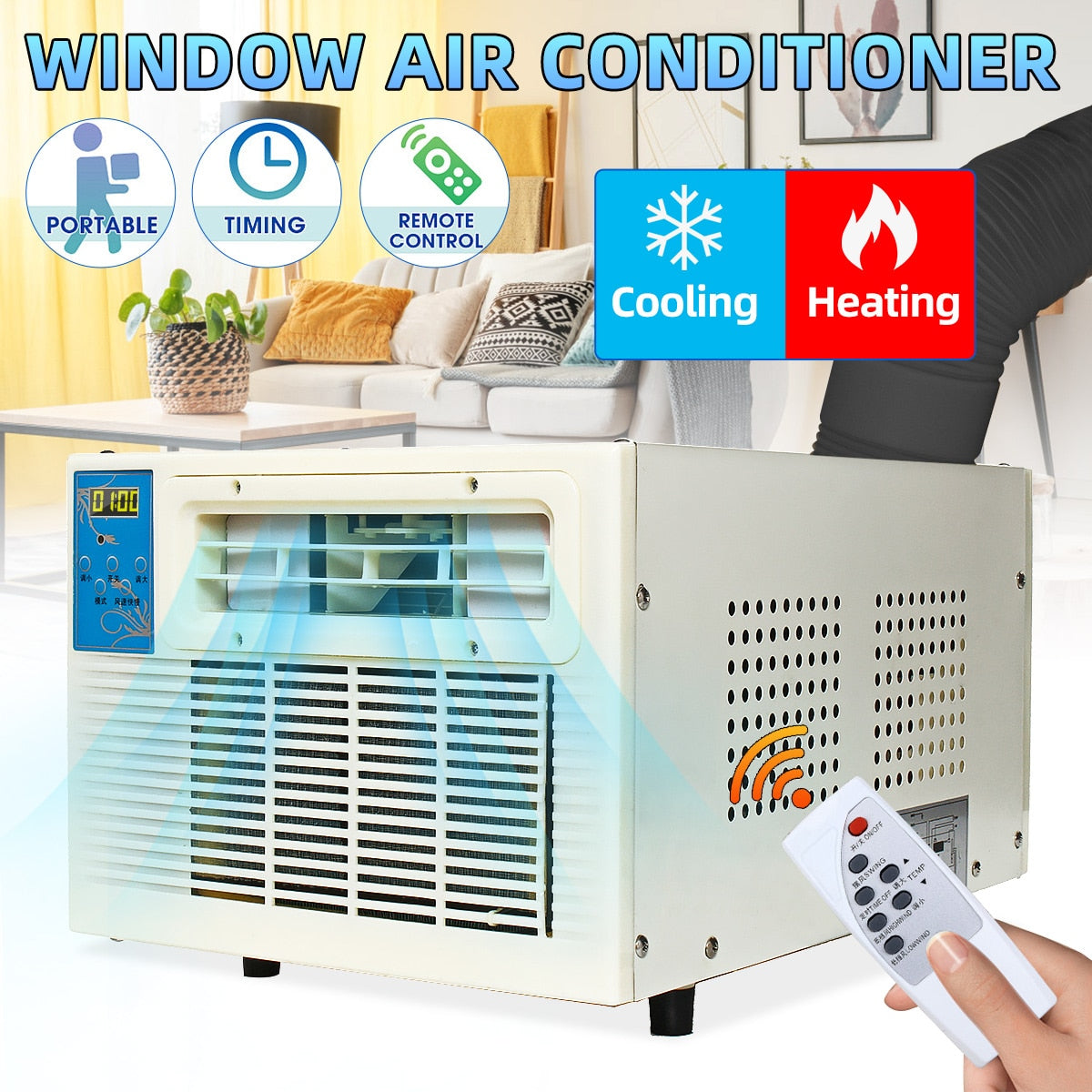 Portable Air Conditioner Window Wall Box Refrigerated Rmote Air Conditioner Heater Cooling Cooler Heating For Home Caravan