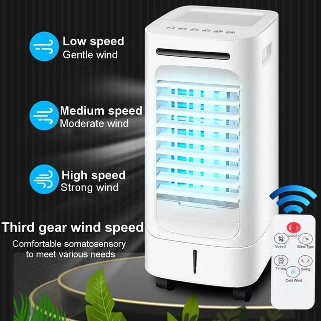75W 3 gear Portable Conditioning Fan Humidifier Cooler System 220V Air Conditioner Cooling Fan Remote Control +6 Ice Crystal
