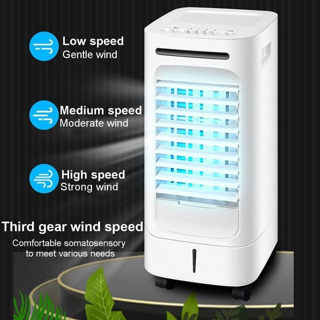 75W 3 gear Portable Conditioning Fan Humidifier Cooler System 220V Air Conditioner Cooling Fan Remote Control +6 Ice Crystal